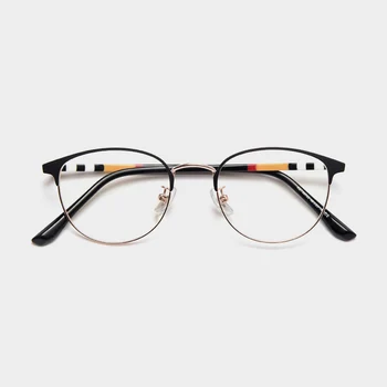 Alta Qualidade Ultraleve Metal Armações De Óculos Listrado Homens Mulheres Quadros Ópticos De Vidro Óculos Da Moda Computador Óculos