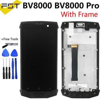 Alta Qualidade de Ecrã Lcd Para Blackview BV8000/ BV8000 Pro Lcd com Touch Screen Digitalizador com Moldura de Montagem de Peças de Reposição