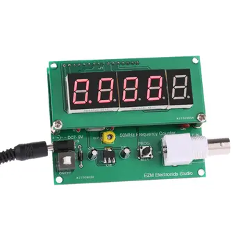 Alta Sensibilidade contador freqüência de 1Hz-50MHz cymometer Medidor de Frequência Contador de Medição Verificador Módulo 7V-9V 50mA