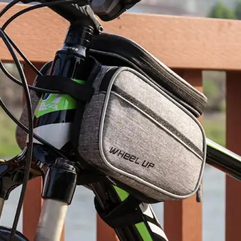 Alta qualidade de BTT Bike Bag duplo Frontal de Bicicleta Tela de Toque de Telefone Saco de Ciclismo Frente do Feixe de Saco de Equipamentos de Ciclismo de Acessórios