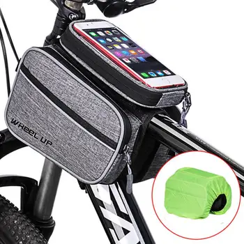 Alta qualidade de BTT Bike Bag duplo Frontal de Bicicleta Tela de Toque de Telefone Saco de Ciclismo Frente do Feixe de Saco de Equipamentos de Ciclismo de Acessórios