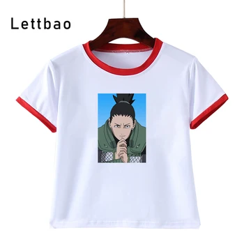 Anime Naruto, Shikamaru Nara de grandes dimensões Camisa de T de Crianças para Crianças Camiseta de Verão T-Shirt Kids Tops Kawaii Camiseta