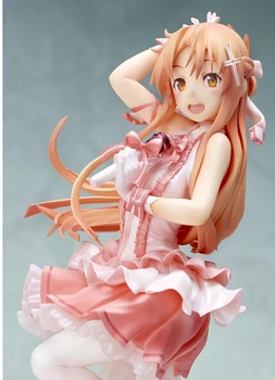 Anime SAO Espada de Arte Online Yuuki Asuna Ídolo Ver a Cantora Pink Palco Vestido de Lolita Cosplay Festa a Fantasia Roupas de Halloween Para Atender