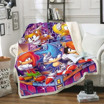 Anime Super Sonic Cobertor De Design De Flanela Cobertor De Lã Para Crianças, Impressos Cama Quente Jogue Cobertor Crianças Cobertor 01