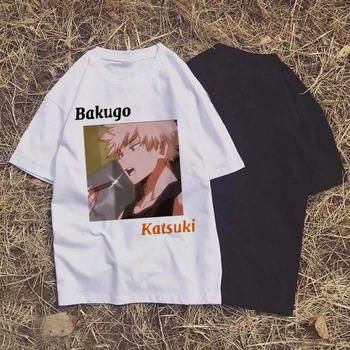 Anime T-shirt mulher manga curta Bakugo Katsuki Cartoon impressão de verão tees Japonês harajuku streetwear tops dropshipping