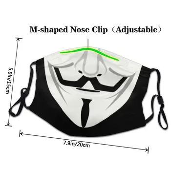 Anônimo Herói Guy Fawkes Sorridente Máscara Não-Descartáveis V De Vingança Rosto A Máscara De Tampa De Proteção Do Unisex Do Respirador Boca Abafar