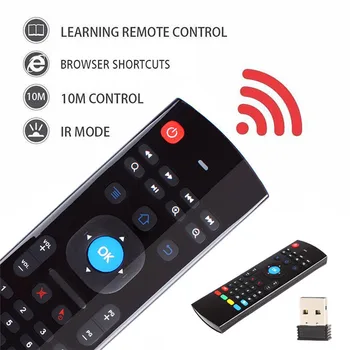 Ar 2,4 G FMouse MX3 Controle Remoto sem Fio, Teclado Qwerty Para Smart TV TV Caixa de T95Z Plus/X96 Mini Projetor Atualizado