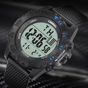As melhores marcas de Relógios do Esporte para Homens Militar Eletrônica Digital Relógio de Pulso Impermeável Data de Exibição Semana Relógio Despertador horloges mannen