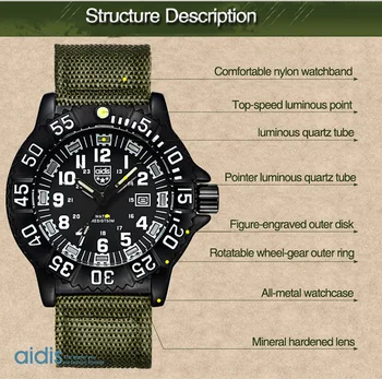 Assistir os Homens AIDIS Moda Esporte Relógio de Quartzo Relógios de homens de melhor Marca de Luxo de Negócios Relógio à prova d'água Relógio Masculino Relojes
