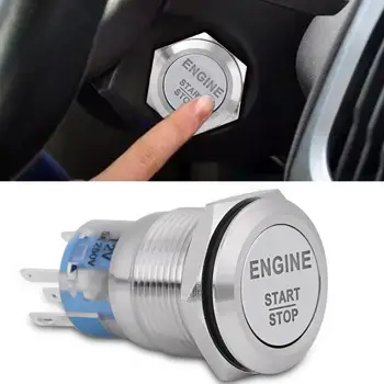 Auto 19mm chave de Ignição 12V do DIODO emissor de luz Branco do Carro Motor Começar a Parar de Interruptor de Botão de pressão