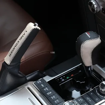 Automático de Couro Engrenagem Freio de Mão Capa para Toyota Land Cruiser 200 LC200 2016 2017 2018 2019 2020