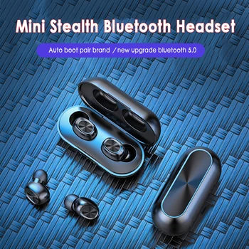 B5 Bluetooth 5.0 Fone de ouvido TWS Fones de ouvido sem Fio Fones de ouvido 9D Fones de ouvido Estéreo intra-auriculares de Esportes Execução do Fone de ouvido