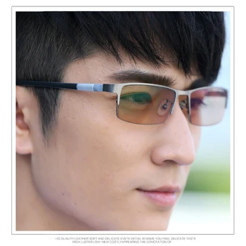 BCLEAR de Chegada dos Homens Presbiopia Prescrição Fotossensíveis Óculos de sol da Moda Liga Metade Rim Camaleão Óculos Cinzento Castanho