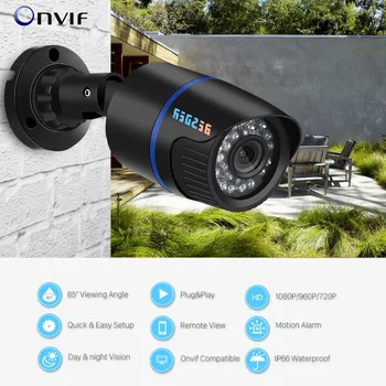 BESDER 1080P Câmera do IP de 2,8 mm de Largura e Ângulo de Câmera Exterior Câmera de Segurança com Fio Câmeras da Bala Câmara CCTV Fácil modo de Exibição Remoto XMEye