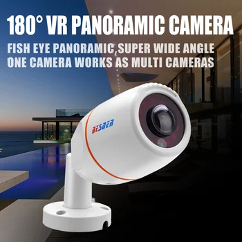 BESDER HD 1080P Fisheye VR Câmera IP Eletrônico PTZ 180 Panorâmica Onvif e-Mail de Alarme de Corte de INFRAVERMELHO Rede P2P Câmera do CCTV da Segurança