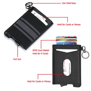 BISI GORO 2020 Anit-roubo de Carteira para Homens e Mulheres Automática de janelas de Pop-up Card Case de Fibra de Carbono RFID Bloqueio de Crédito-Cartão de IDENTIFICAÇÃO do Titular