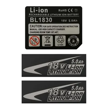 BL1830 Bateria do Li-íon da Capacidade de Adesivos Etiquetas Etiquetas de Logotipo para Makita 18V 3Ah 4Ah 5Ah 6Ah Bateria de iões de lítio Acessórios