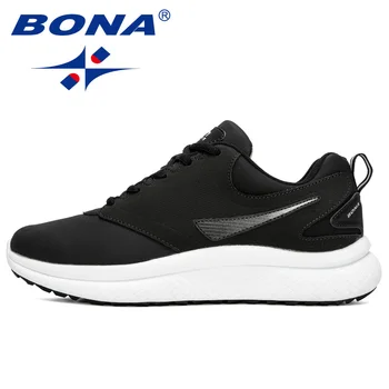 BONA 2020 Novos Designers Populares Tênis Homens antiderrapante Casual Homem Sapatos Chaussure Homme Zapatos De Hombre de Lazer Calçado Confortável