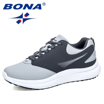 BONA 2020 Novos Designers Populares Tênis Homens antiderrapante Casual Homem Sapatos Chaussure Homme Zapatos De Hombre de Lazer Calçado Confortável