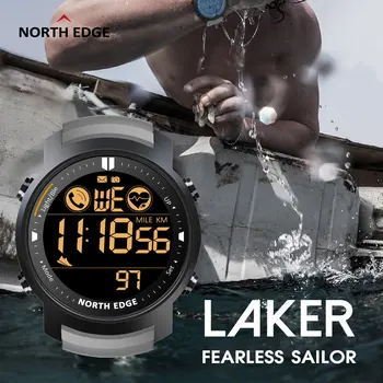 BORDA NORTE da Laker Smart Watch Homens Impermeável 50M de Natação Execução Esportes Pedômetro Cronómetro Smartwatch para Android IOS