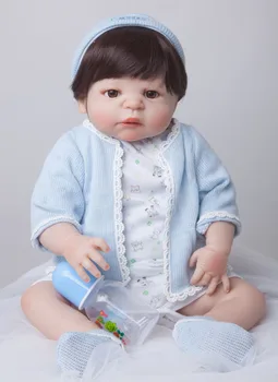 BZDOLL 55 cm de Corpo Inteiro de Silicone Reborn Baby Doll Brinquedos Realistas Jogar a Casa de Brinquedo de Menino Recém-nascido Bebê de Presente de Natal tomar banho de Chuveiro Brinquedo