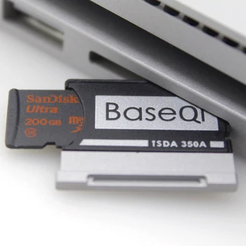 BaseQi de Alumínio Stealth Unidade Micro SD/TF Cartão de Placa de Expansão de Memória Leitor de Cartão SD para o Microsoft Surface Livro 2 de 15
