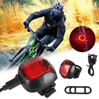 Bicicleta Luzes de Bicicleta de Cauda Luz Recarregável USB Impermeável 5 Modos lanterna traseira da Bicicleta 180 ° Alargar o Aviso de Segurança da Noite de Ciclismo da Lâmpada