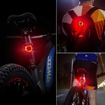 Bicicleta Luzes de Bicicleta de Cauda Luz Recarregável USB Impermeável 5 Modos lanterna traseira da Bicicleta 180 ° Alargar o Aviso de Segurança da Noite de Ciclismo da Lâmpada