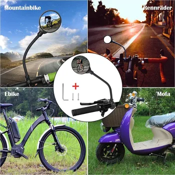 Bicicleta Retrovisor Guiador Espelhos 22-32mm-0.86-1.26 polegadas de Ciclismo de Visão Traseira MTB Bicicleta Alça de Ajuste do Espelho Retrovisor#3