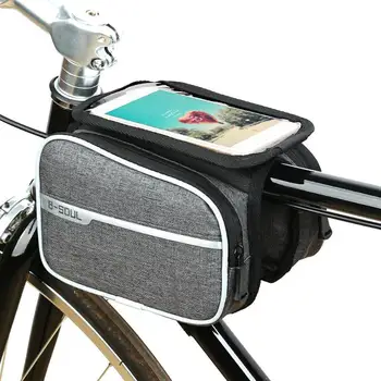 Bicicleta de ciclismo Bag duplo Frontal de Bicicleta Tubo Superior do Quadro Pannier Tela de Toque Duplo Saddle Bag Bolsa Titular De 6,2 polegadas Telefone