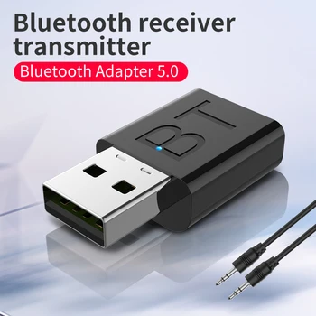 Bluetooth USB 5.0 Transmissor Receptor sem Fio de Áudio AUX adaptador Porta Adaptador de Unidade de Livre Uso Direto 10M Barreira de Transmissão