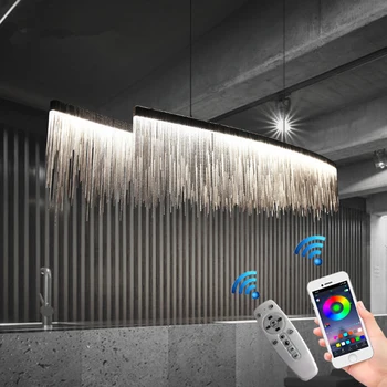 Bluetooth remoto Dimmable Mudança da Cor de Luz Teto Lâmpada Candelabro loft, iluminação interna para fixação de Cozinha