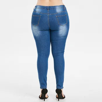 Borboleta Bordado Senhora de Jeans Lápis de Cintura Alta, Calças de Denim Stretch Azul Jeans Boyfriend Jeans Para Mulheres Buraco calças de Brim das Mulheres