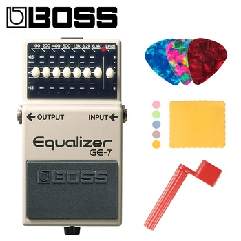 Boss GE-7, de 7 Bandas Pedal de EQ de 7 bandas com Guitarra, Pedais Pedal Pacote com Picaretas, Pano de Polimento e Enrolador de Cordas