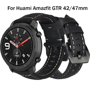 Bracelete de couro Pulseira pulseira para Honra Magia Para Huawei Assistir GT gt2 46mm Bracelete Pulseira para Huami Amazfit GTR 47 42MM