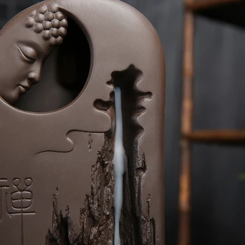 Buda Queimador De Incenso Titular Cachoeira Da Fumaça De Incenso Titular De Cerâmica Feito A Mão Incensário De Meditação Budista Para A Decoração Home