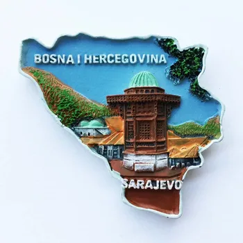 Bósnia E Herzegovina Ímã De Geladeira Decoração De Mostar, Sarajevo Marco Um Ponto Turístico O Turismo Cultural, Lembranças Ímã De Idéias De Presentes