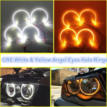 CCFL Angel Eyes Kit de Farol Para a BMW 3Series E46 Coupe/Sedan 5W Branco Amarelo 131mm led halo anéis angel eyes para BMW