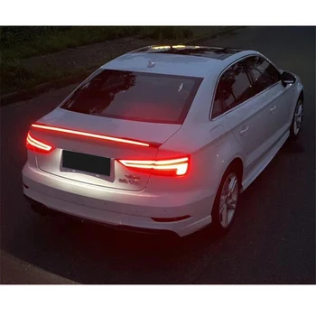 CEYUSOT PARA Audi A3 S3 RS3 Limousine LED Luzes de Freio Spoiler Acessório-19 ABS Tronco de Carro Preto Aileron da Asa Cauda A3 8V GT Estilo