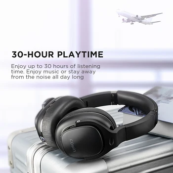 COWIN E9 Cancelamento Ativo de Ruído Fones de ouvido Fones de ouvido Bluetooth sem Fio do Fone de ouvido Através de Ouvido com Microfone Aptx som HD