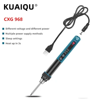 CXG 968 Ajustável de Temperatura Constante Display de LED Portátil Mini USB Elétricos de Solda, Ferro de Solda Ferramenta de Sono Função 110V-220V