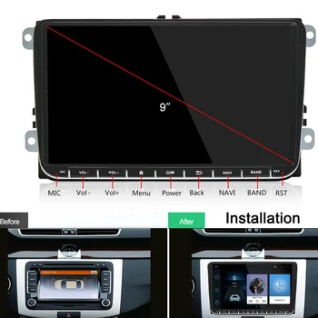 Car Multimedia Player Rádio Android 2Din Para VW Volkswagen Passat Leitor de DVD do Carro do Skoda Octavia Golfe tiguan Tiguan gps navi