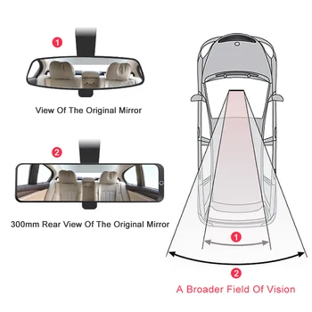 Carro da Frente Interna de Visão Traseira 300mm Ex Amplo Campo de Ponto Cego Plano do Espelho de Vidro Assistindo Acessórios