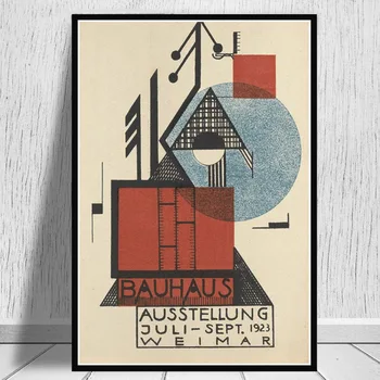 Cartazes e Estampas Bauhaus Ausstellung 1923 Weimer Exposição Pôster Arte de Parede Tela de Pintura para Quarto de Decoração de Casa