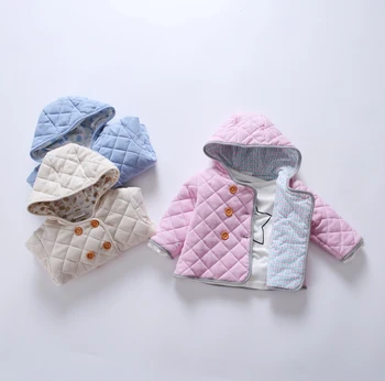 Casaco bebê bebê com roupas casuais garoto de jaqueta de crianças roupas com capuz de bebê lenços de papel de algodão quente de outono e de inverno de roupas de crianças