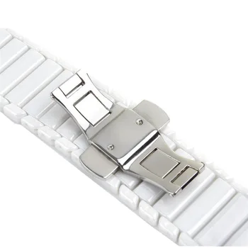 Cerâmica Para a Apple Faixa de Relógio de 42mm/38mm iwatch eu pulseira série 5 4 3 2 1 Borboleta Loop faixas de pulso Link Pulseira de cinto