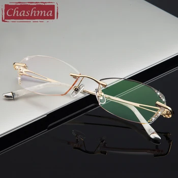 Chashma Marca das Mulheres de Diamante Cortado Tonalidade de Lentes de Óculos de Armação de Prescrição de Óculos da Moda Feminina Pedras Coloridas Lentes