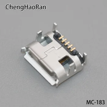 ChengHaoRan 100PCS porta de Carregamento Micro USB Soquete do Conector 5P 5pin Mini tomada USB carregue plug Grande chifre de Boi