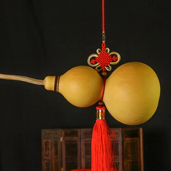 Chinês Tradicional Natrual Cabaça Boa Sorte Wu Lou Natual Seco Lu Hu Madeira Cucurbit Fengshui Bagua Amuleto Pendurado Decente Presente