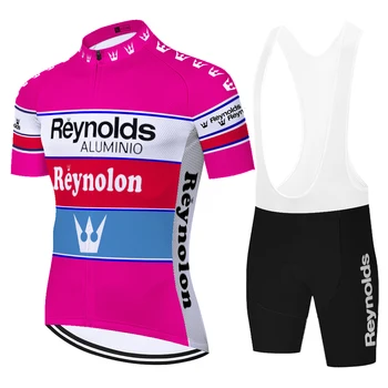 Ciclismo jersey retro equipe de Reynolds respirável shorts de ciclismo 20D ciclismo terno MTB equipacion ciclismo verano hombre